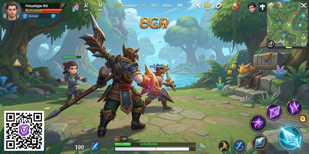 Tampilan gameplay RPG yang mengasyikkan di 8QR.