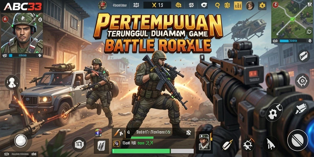 Tampilan gameplay intens dalam pertempuran Battle Royale.