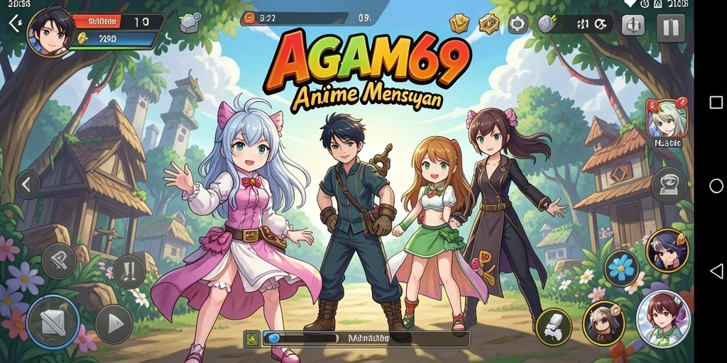 Tampilan gameplay AGAM69 dengan karakter anime yang dinamis.