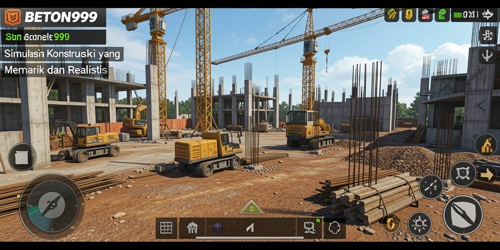 Tampilan gameplay BETON999 yang menampilkan konstruksi yang realistis.