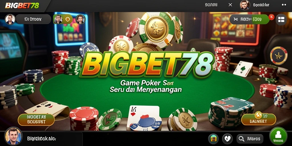 Screenshot gameplay BIGBET78 menampilkan aksi seru permainan Poker.