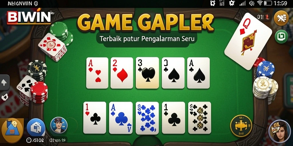 Tampilan gameplay Gaple yang menarik di BIWIN.