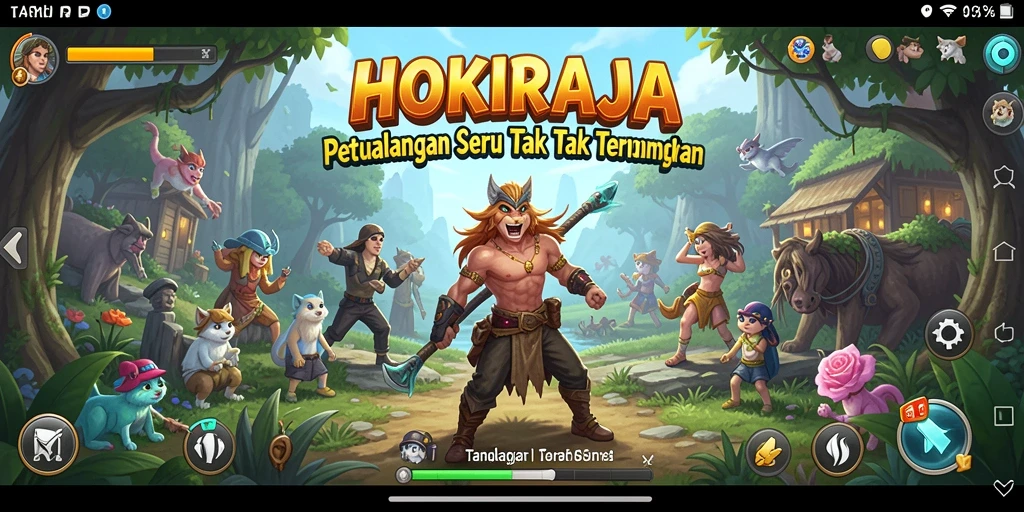 Tangkapan layar HOKIRAJA menampilkan karakter yang beraksi di dunia penuh misteri.