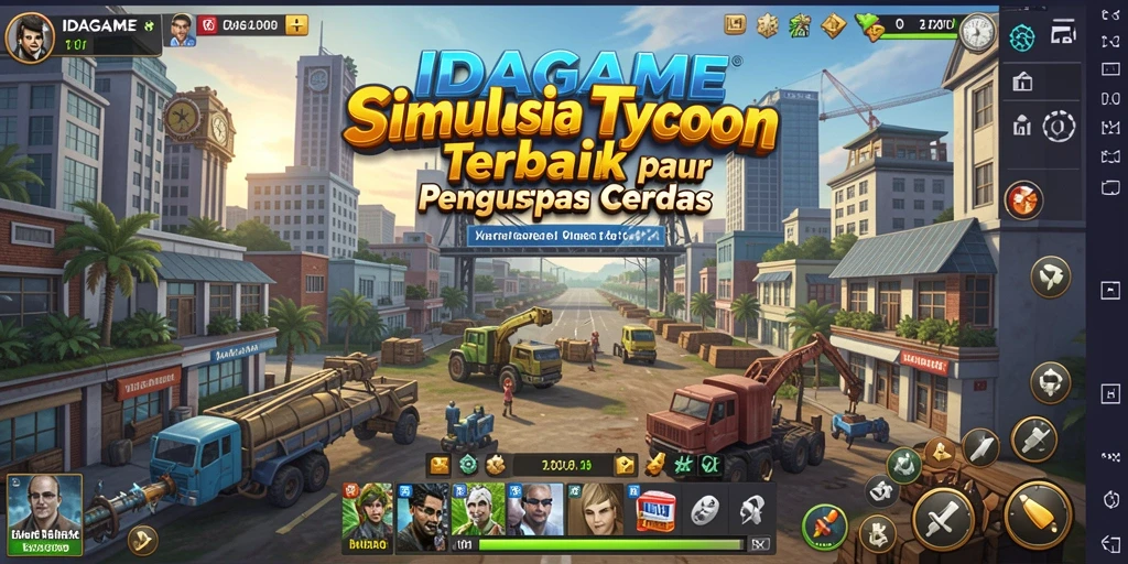 Screenshot gameplay IDAGAME menampilkan aktivitas bisnis yang mendalam dan dinamis.