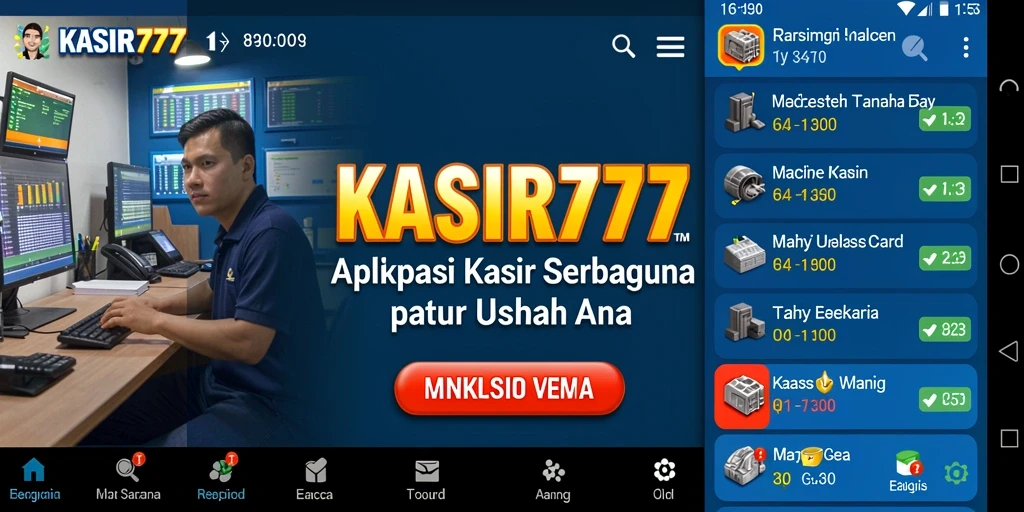 Tampilan antarmuka KASIR777 yang menarik dan fungsional.