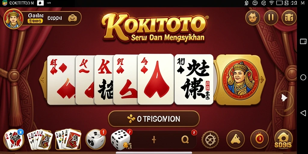 Screenshot gameplay KOKITOTO yang menampilkan aksi domino seru.