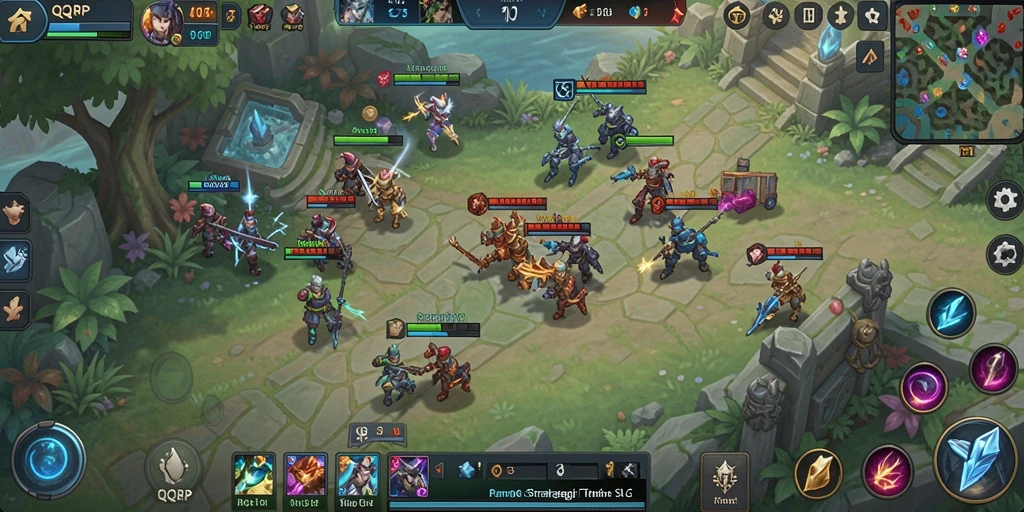 Tampilan gameplay menegangkan dalam QQRP dengan strategi SLG yang kompleks.
