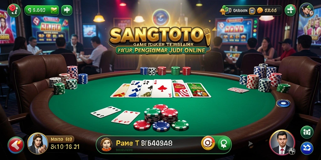 Tampilan gameplay Poker yang seru dan interaktif.