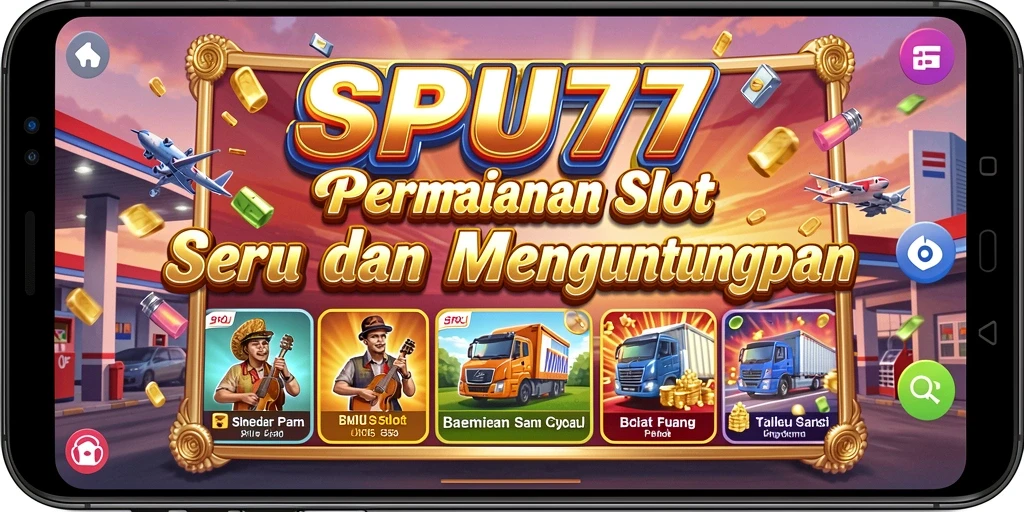 Tampilan gameplay SPBU77 dengan berbagai tema slot menarik.