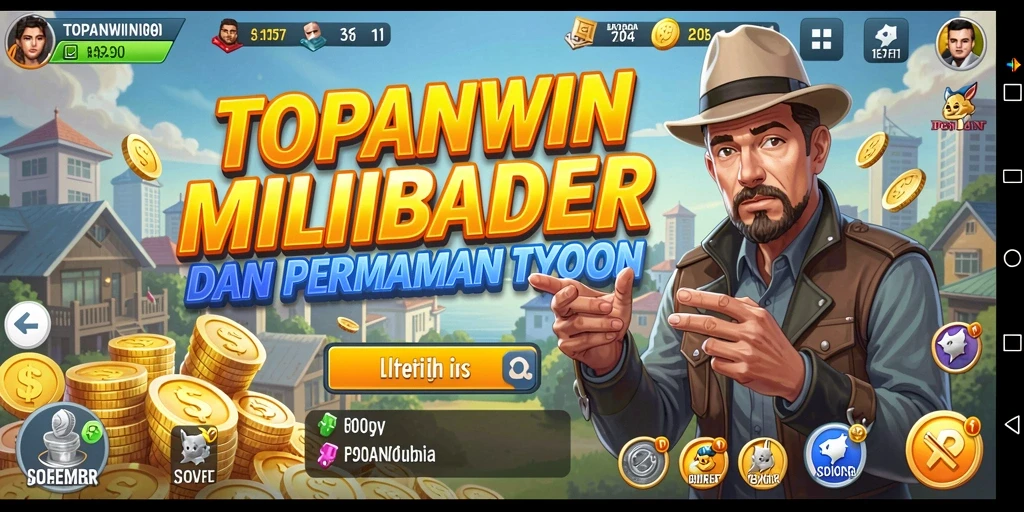 Screenshot TOPANWIN menampilkan momen seru dalam menjalankan bisnis Tycoon.