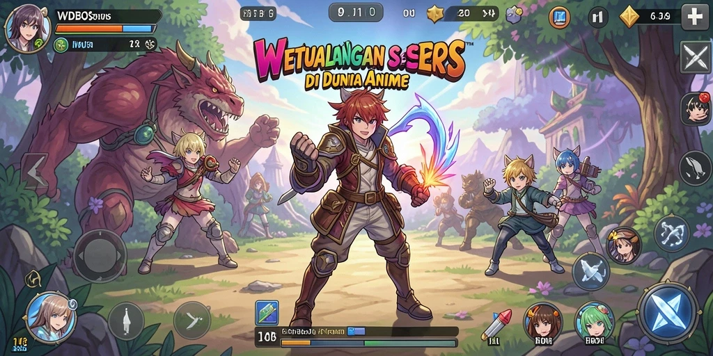 Screenshot gameplay WDBOS menunjukkan aksi karakter Anime yang seru.